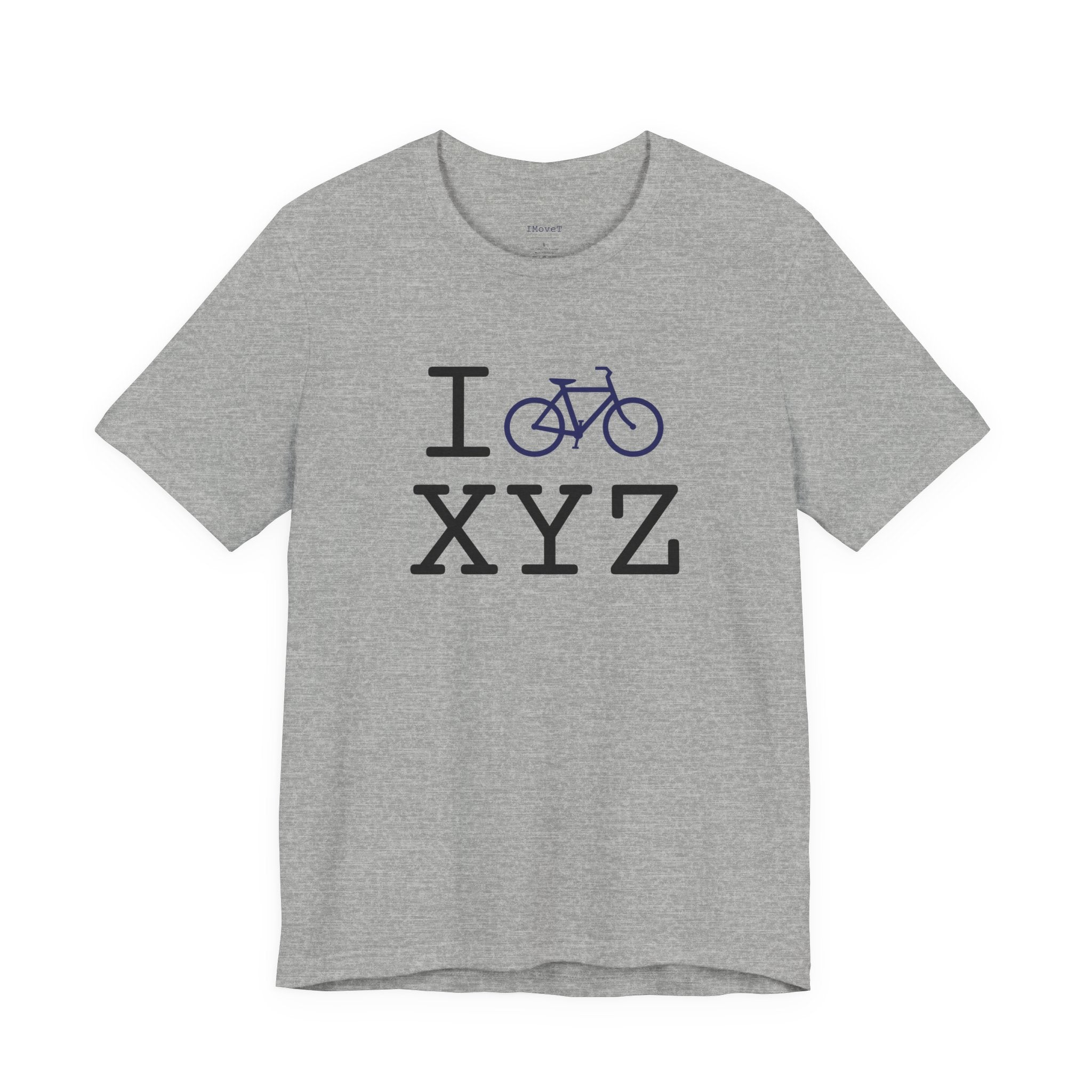 I Bike ___ unisex T, navy bike