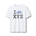 "I Bike ___" athletic T, blue bike