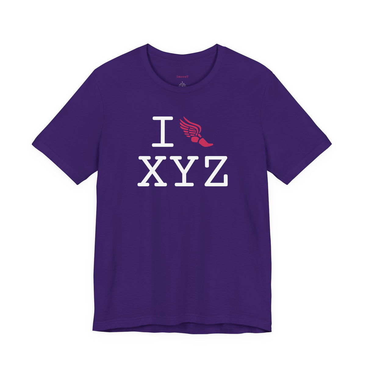 I Run unisex T, hot pink logo