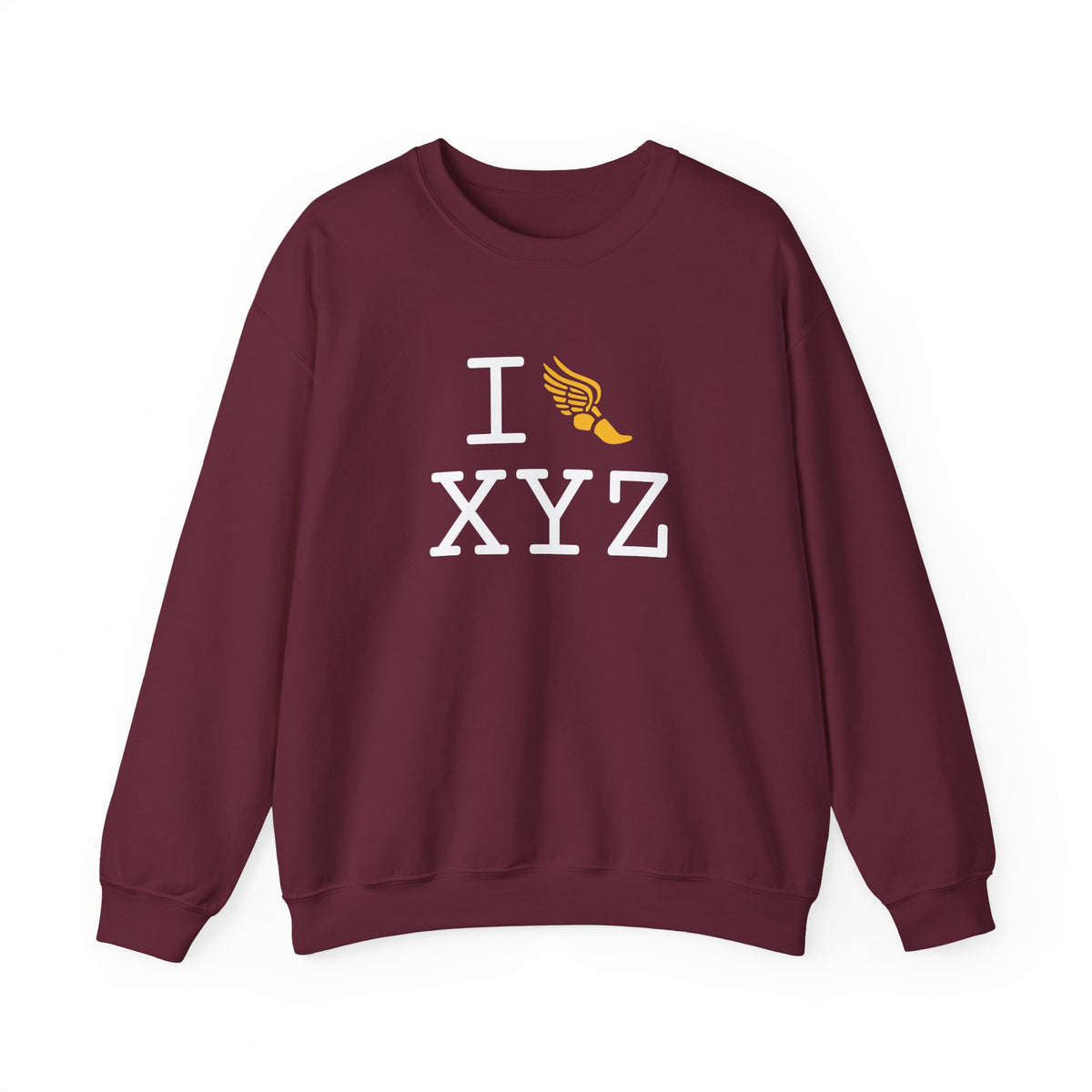 I Run sweatshirt, yellow logo