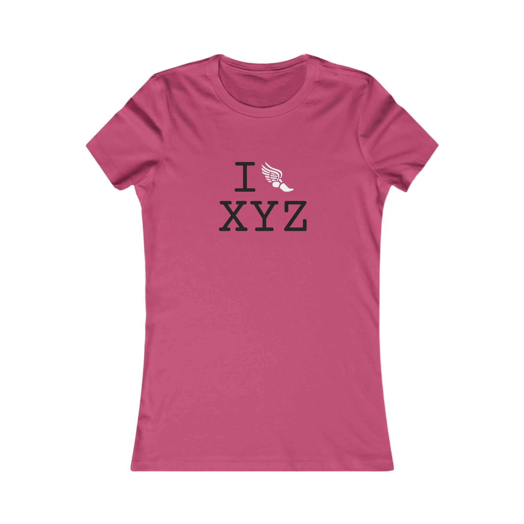 I Run ___ women's T, white logo