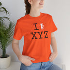 I Hike unisex T, white hiker