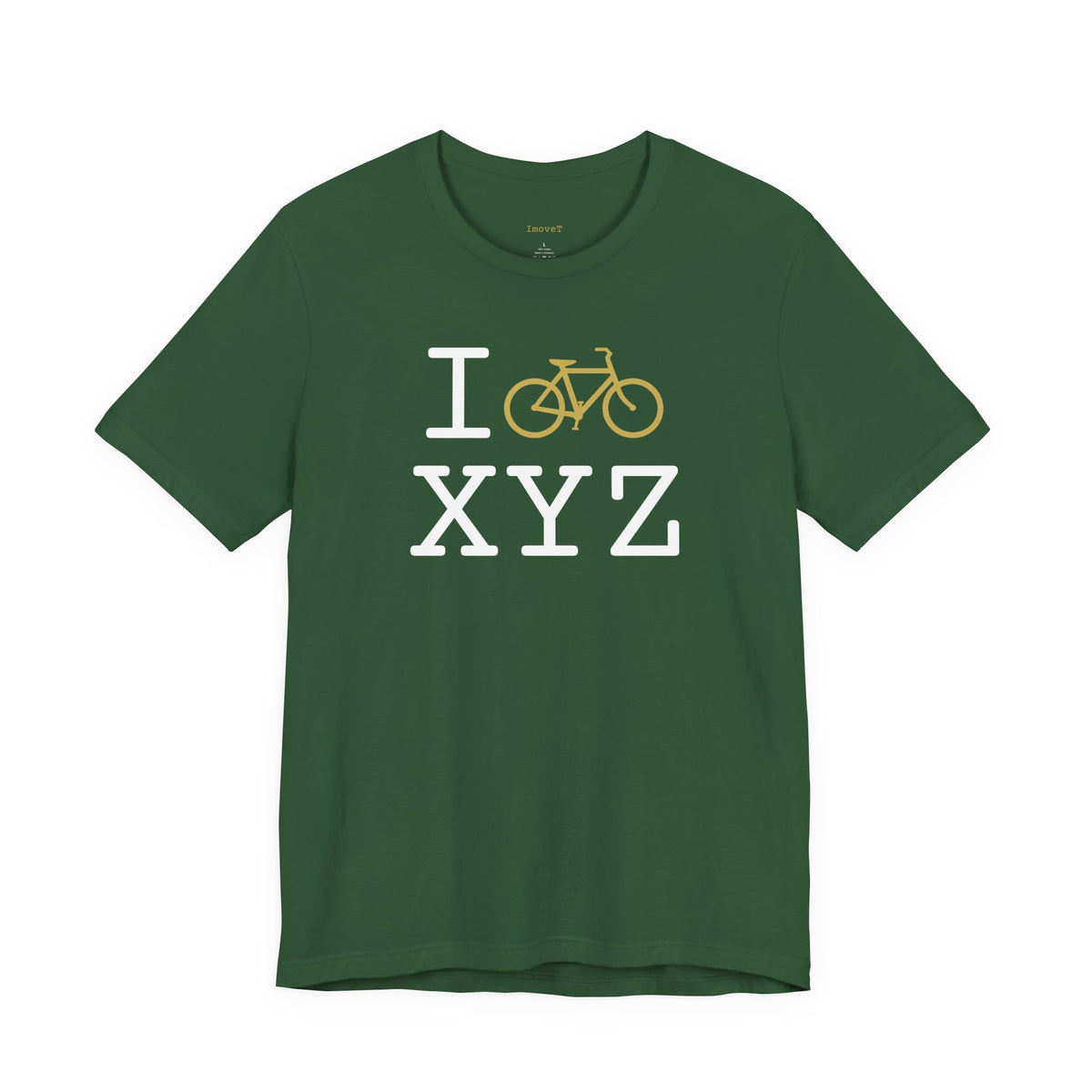 I Bike unisex T, gold bike