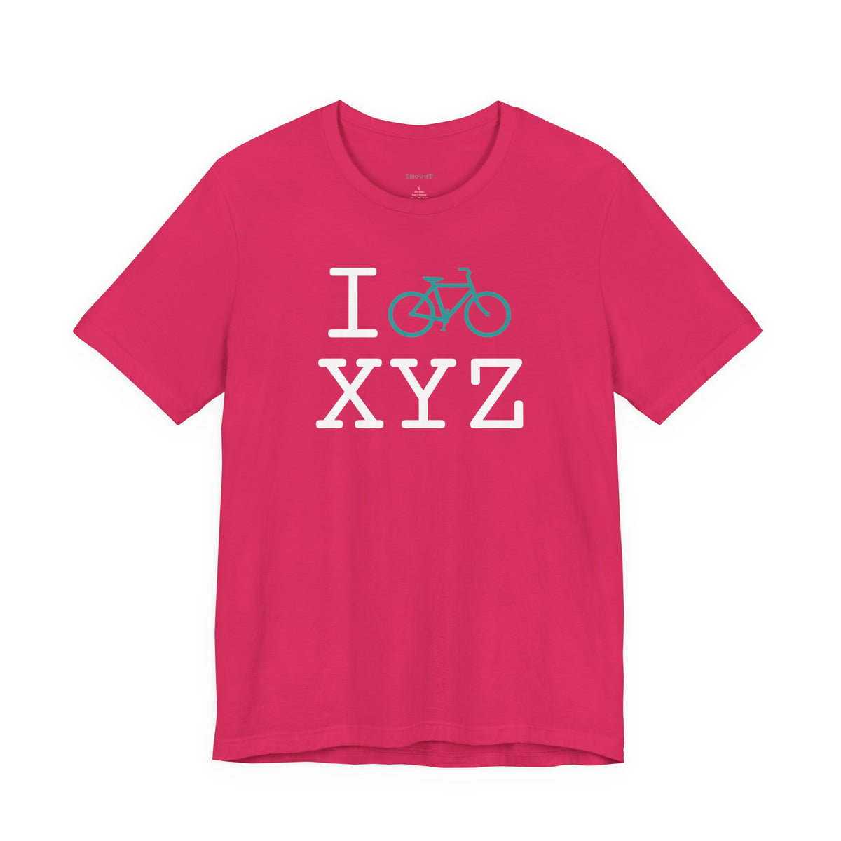 I Bike unisex T, teal bike