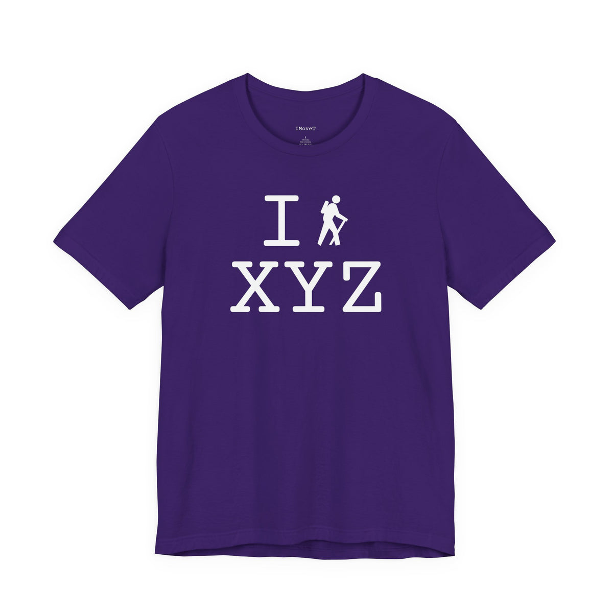 I Hike unisex T, white hiker