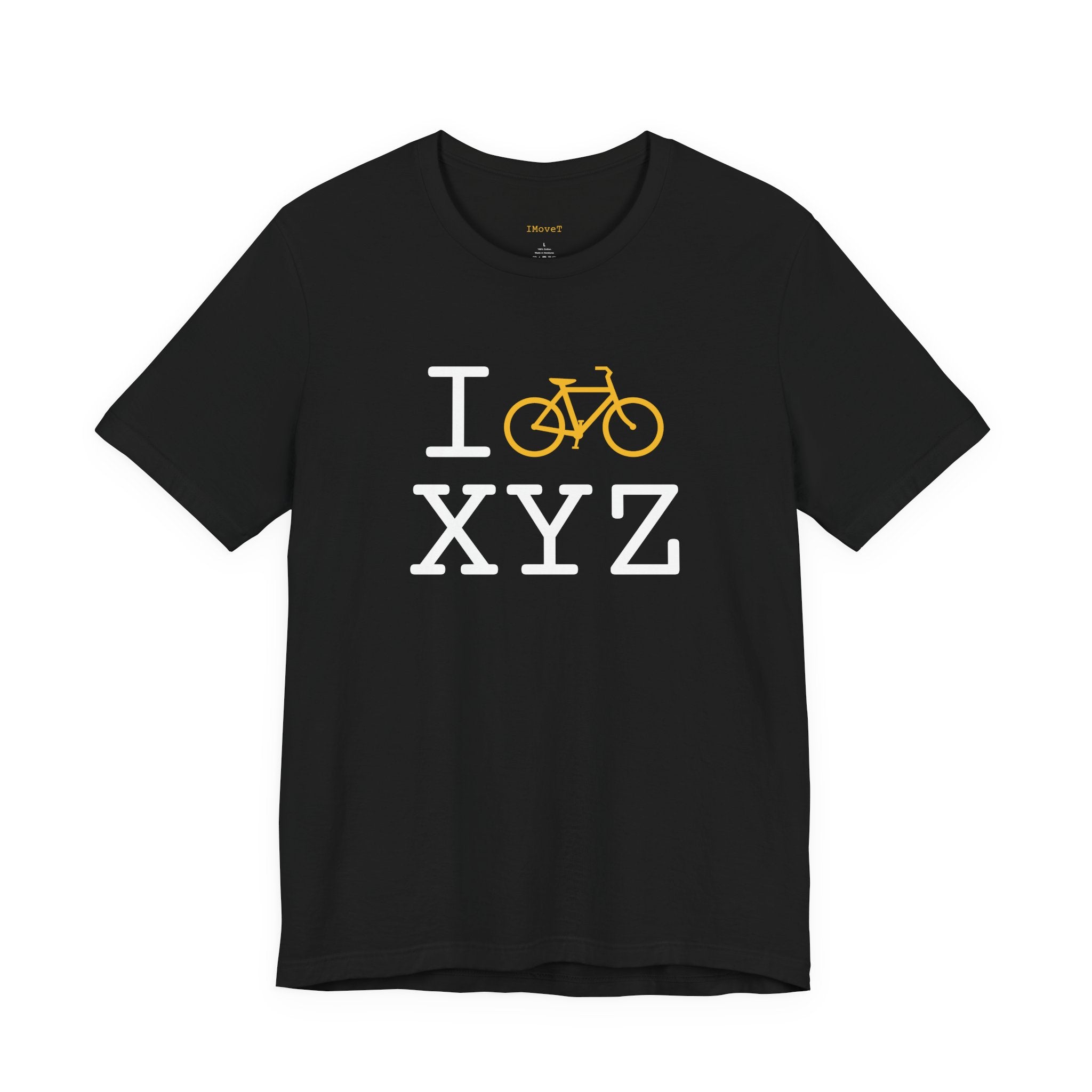 I Bike ___ unisex T, yellow bike