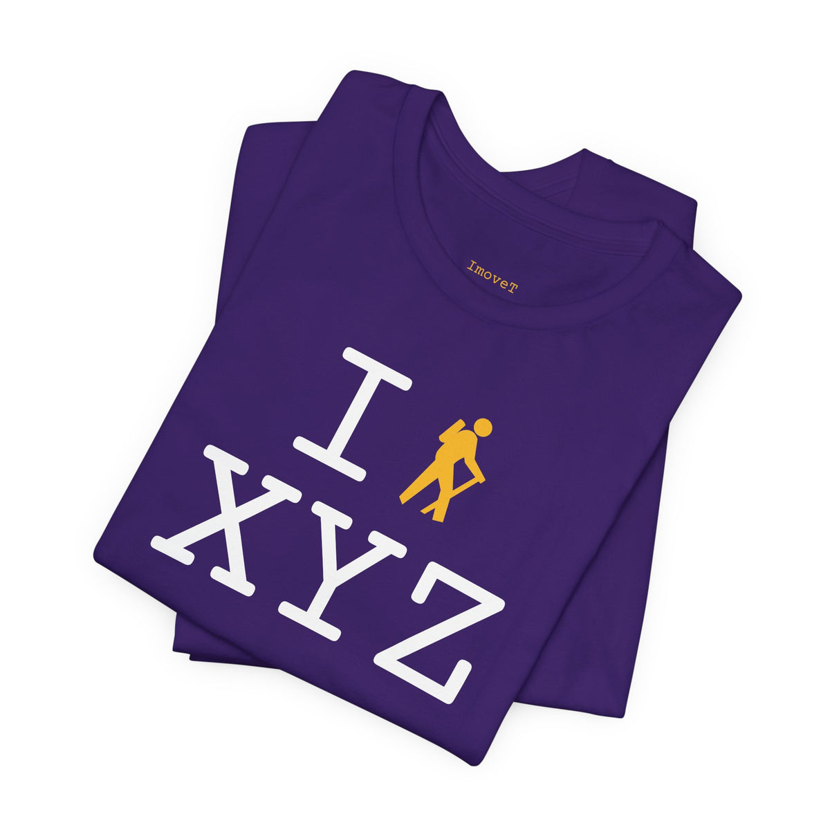 I Hike unisex T, yellow hiker