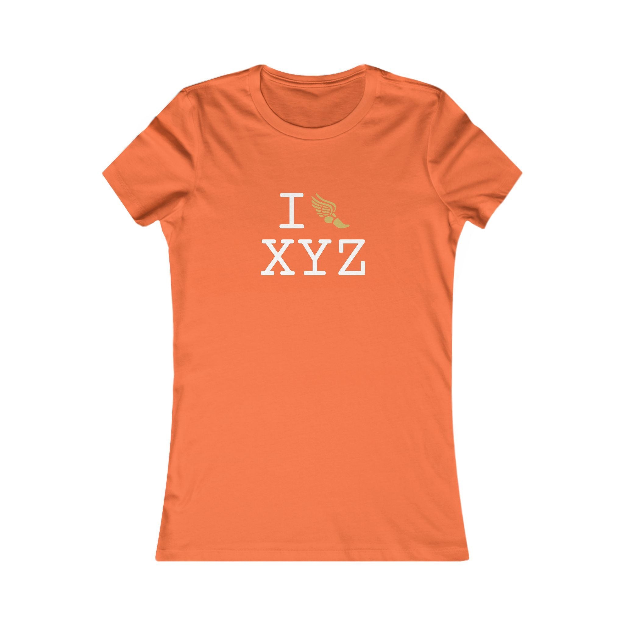 I Run ___ women's T, gold logo