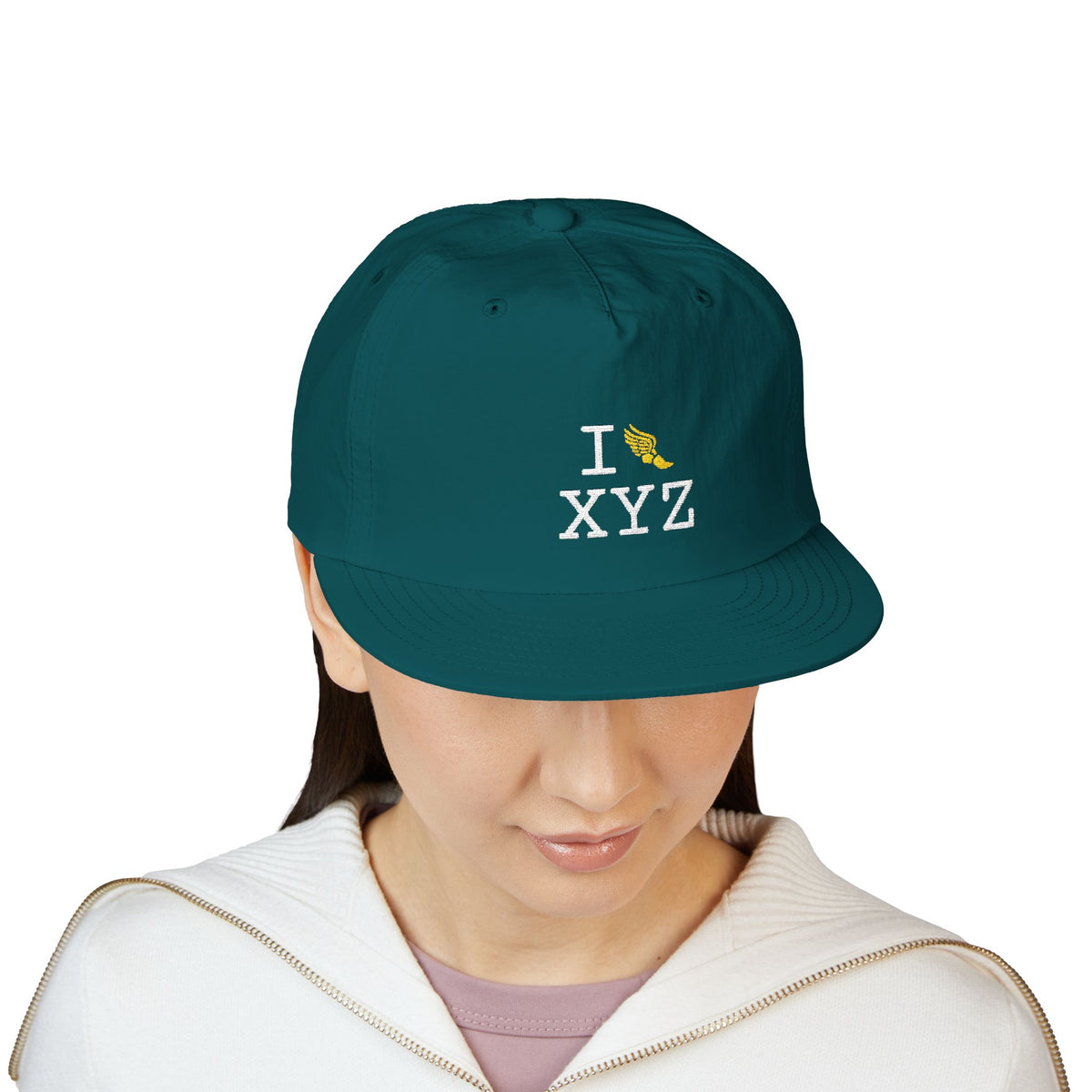 I Run athletic hat, yellow logo