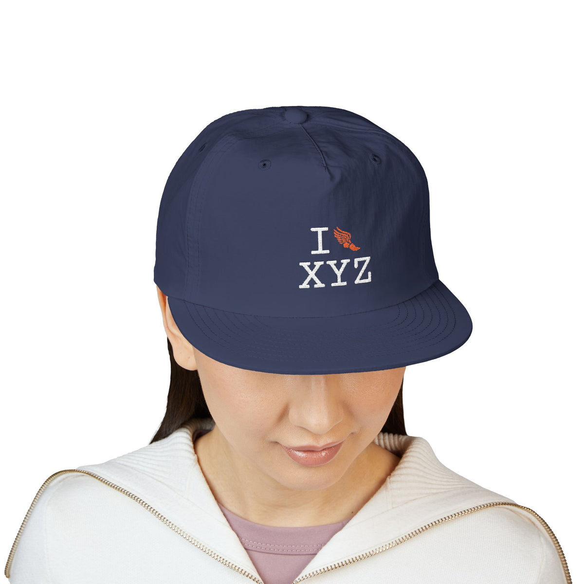 I Run athletic hat, orange logo