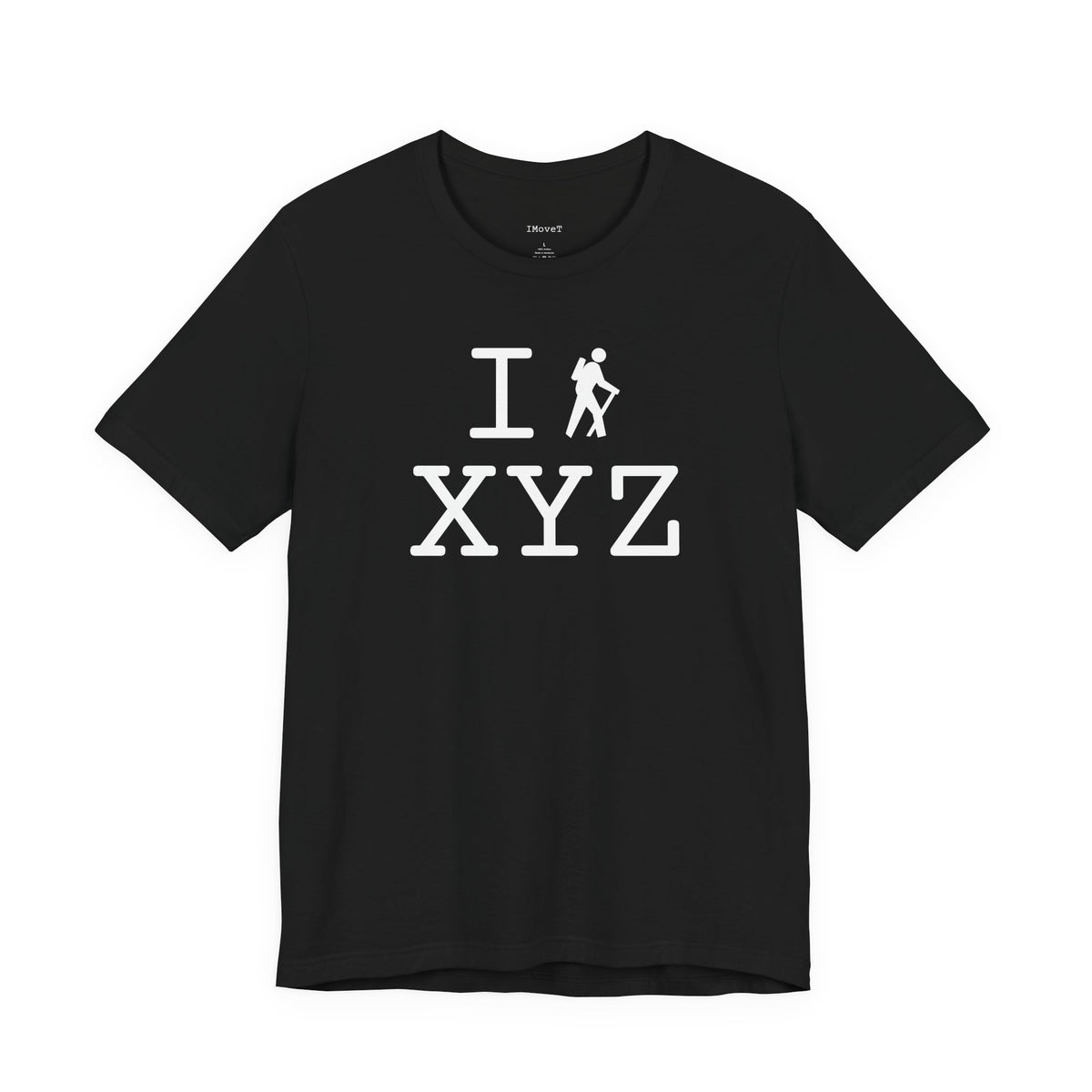 I Hike unisex T, white hiker
