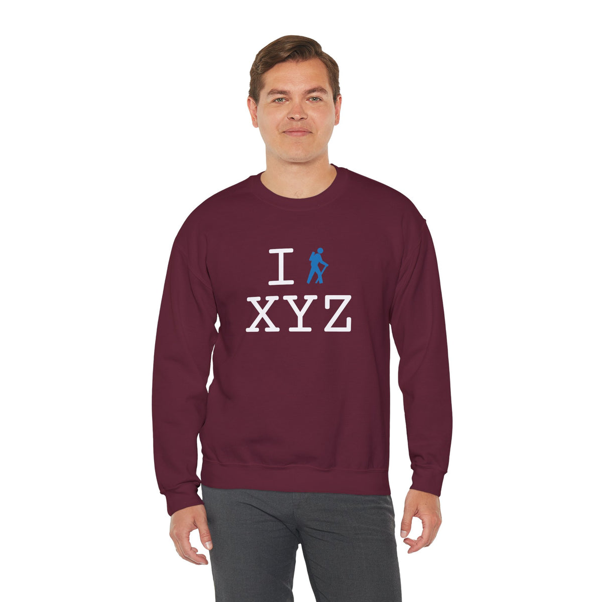 I Hike sweatshirt, light blue hiker