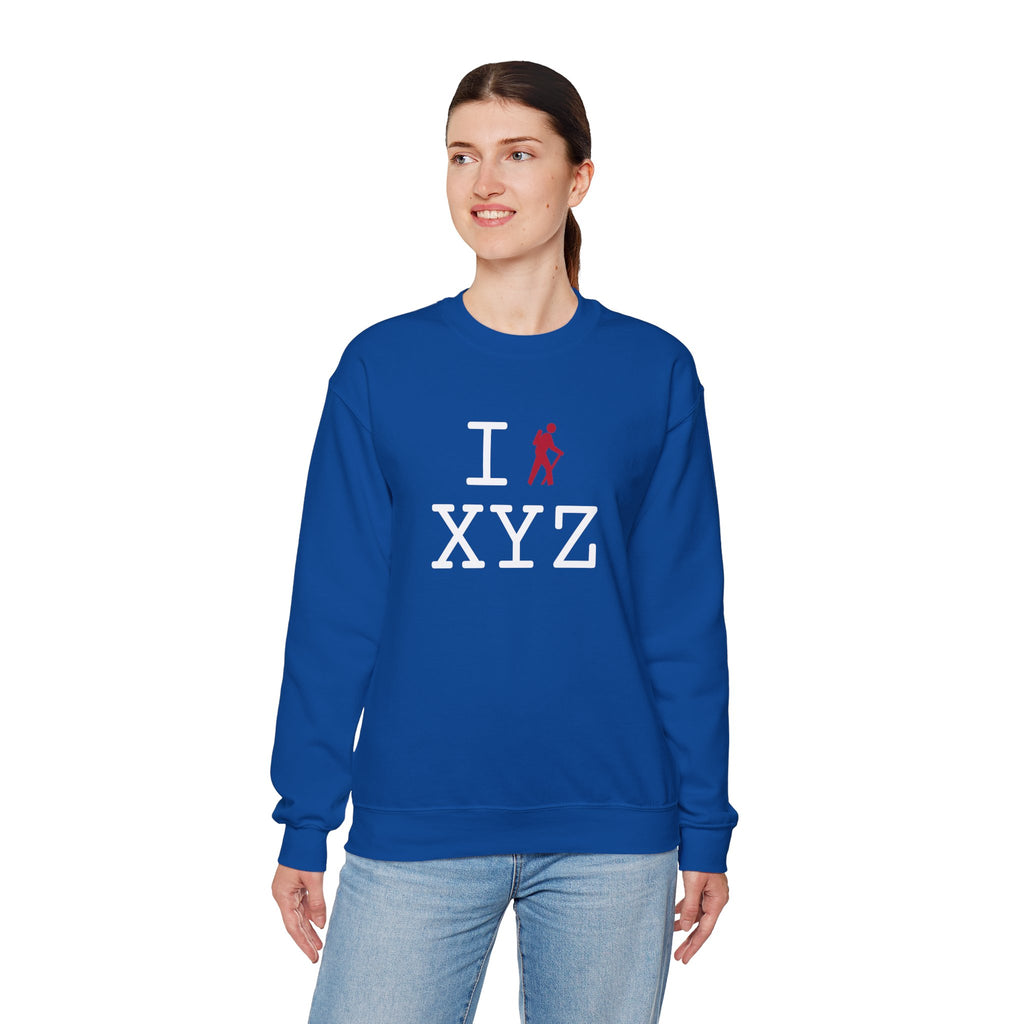 I Hike sweatshirt, red hiker
