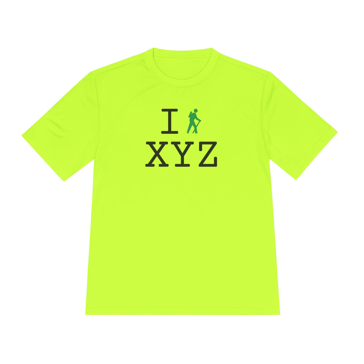 I Hike athletic T, green hiker