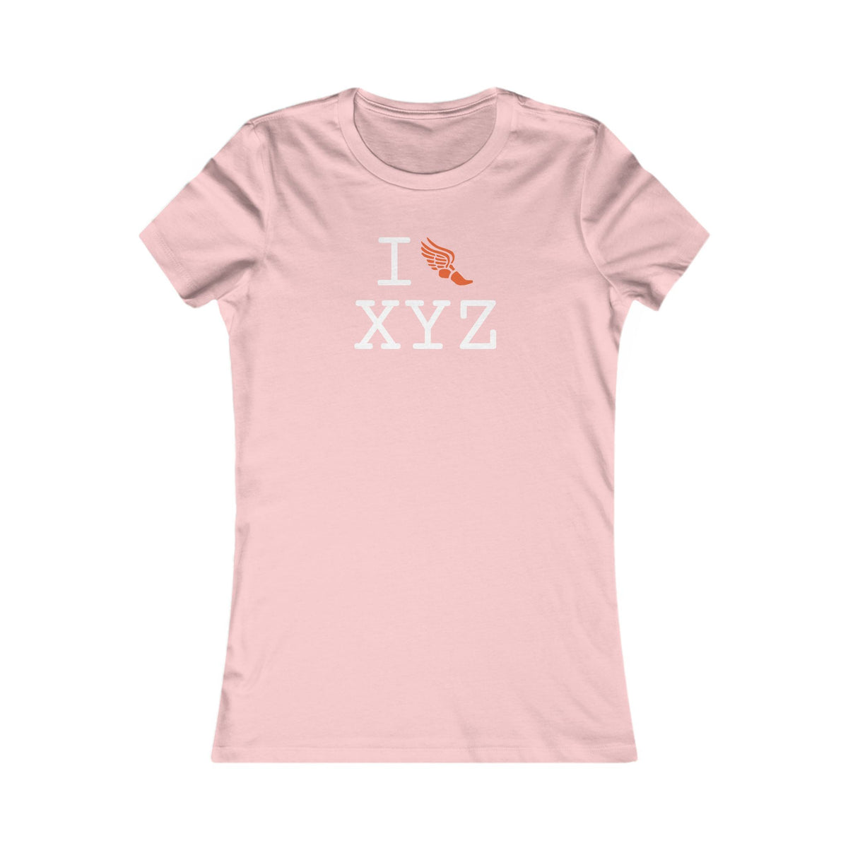 I Run women's T, orange logo