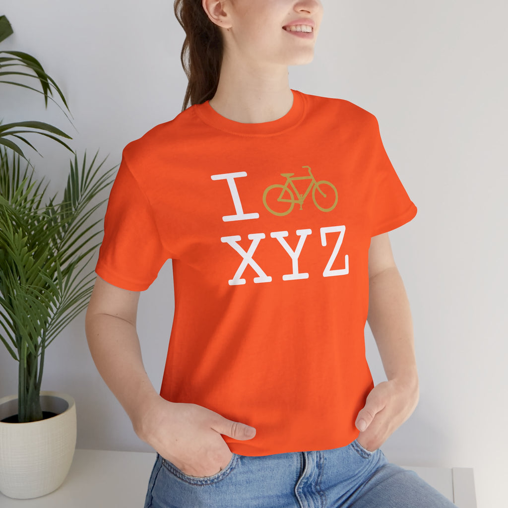 I Bike unisex T, gold bike