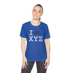 I Bike women's athletic T, black bike