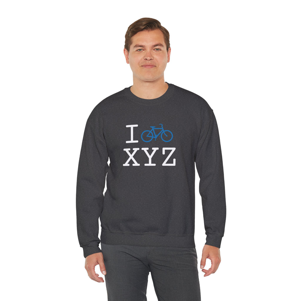 I Bike sweatshirt, light blue bike