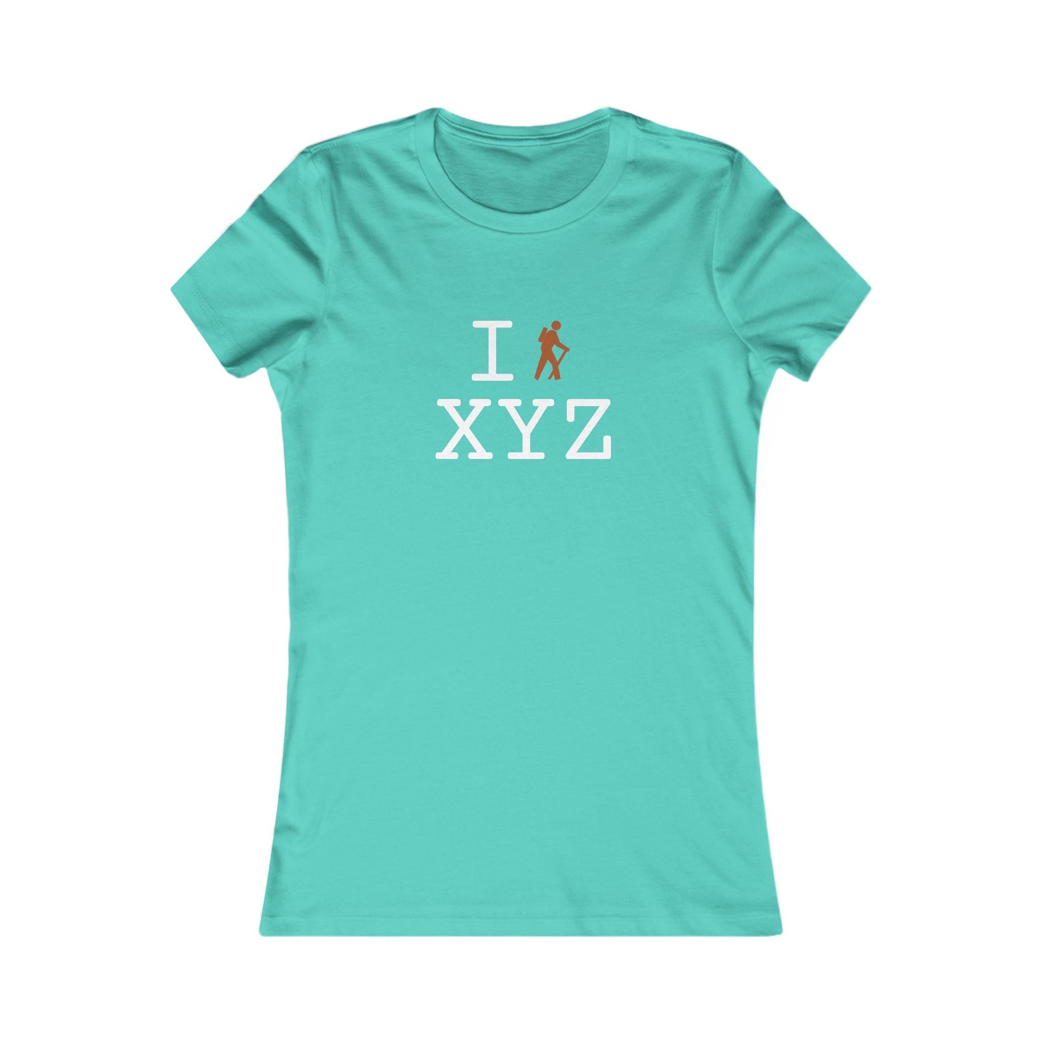 "I Hike ___" women's T, autumn hiker