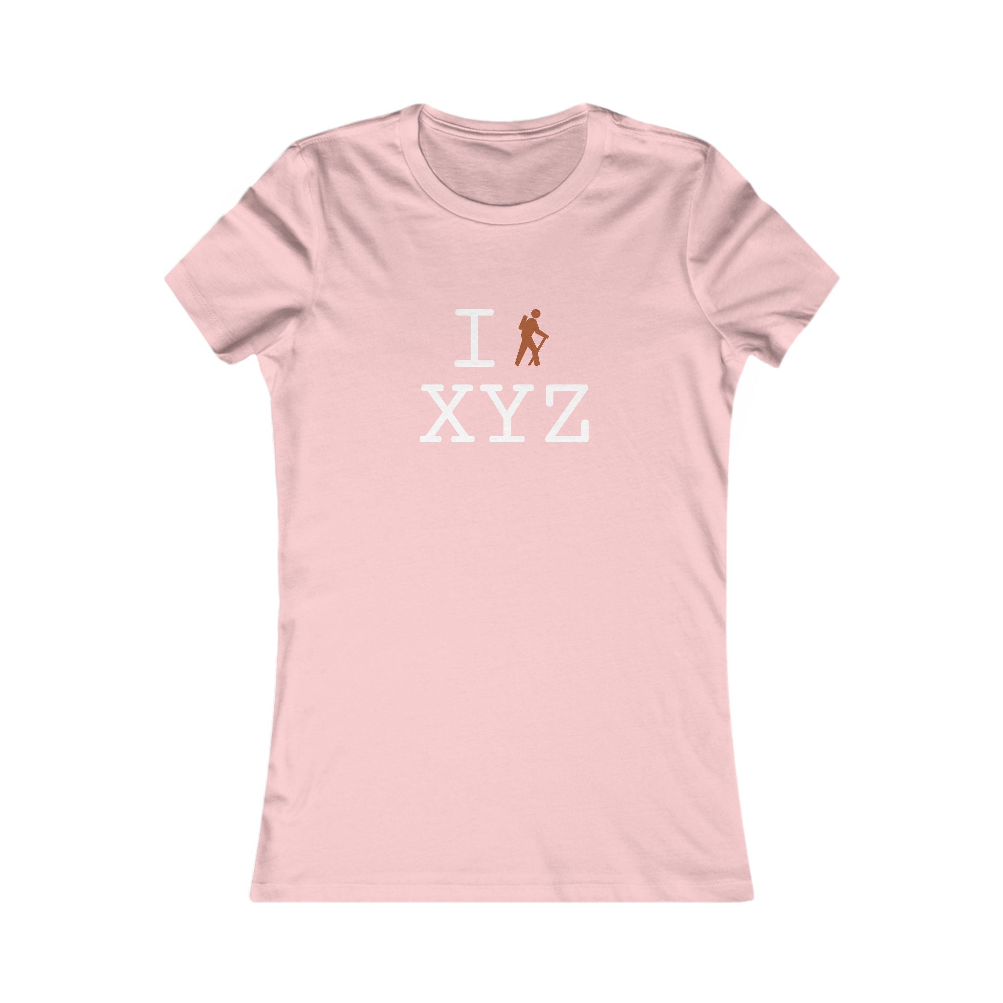 "I Hike ___" women's T, autumn hiker