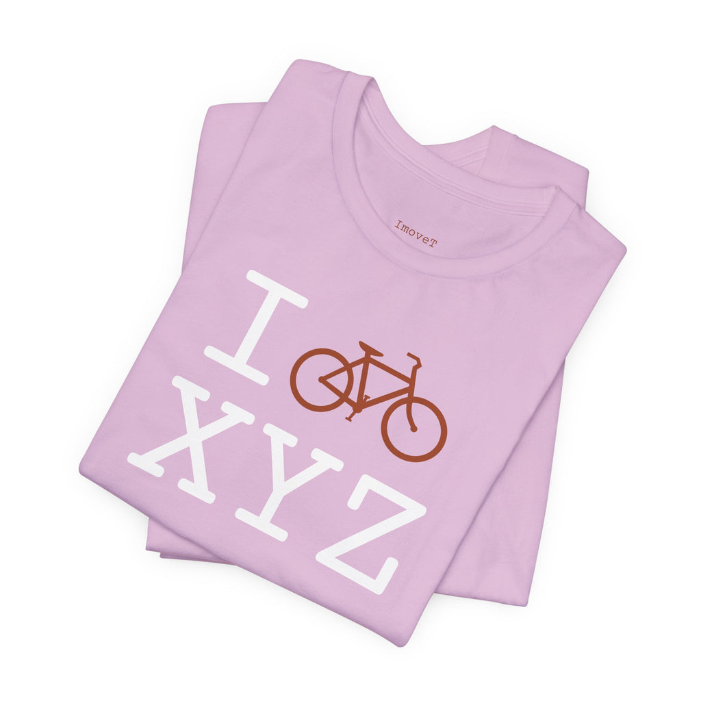 I Bike unisex T, dark orange bike