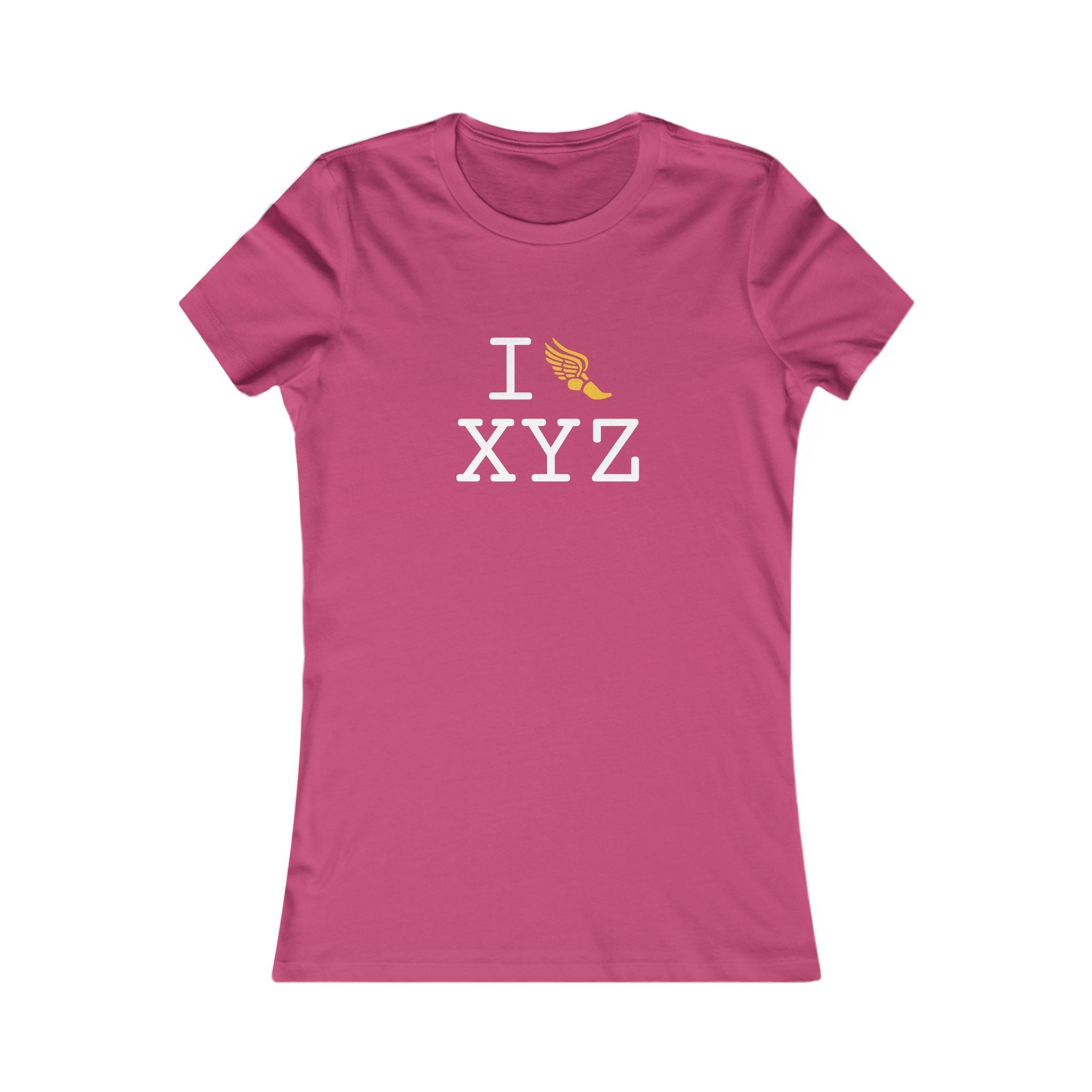 I Run ___ women's T, yellow logo