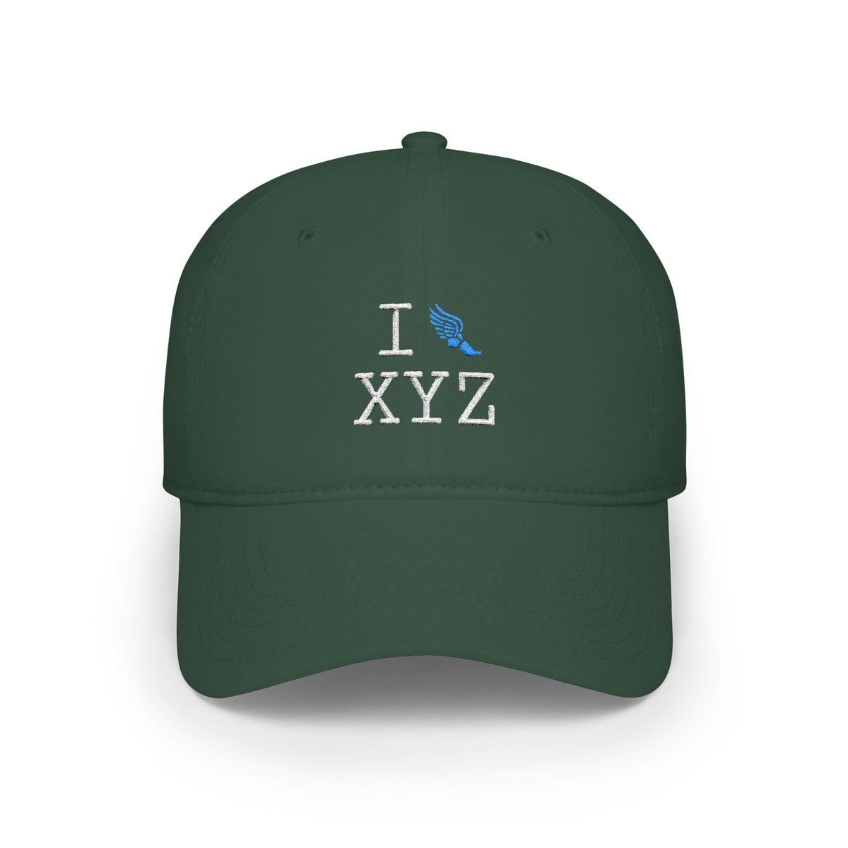 I Run baseball cap, light blue logo