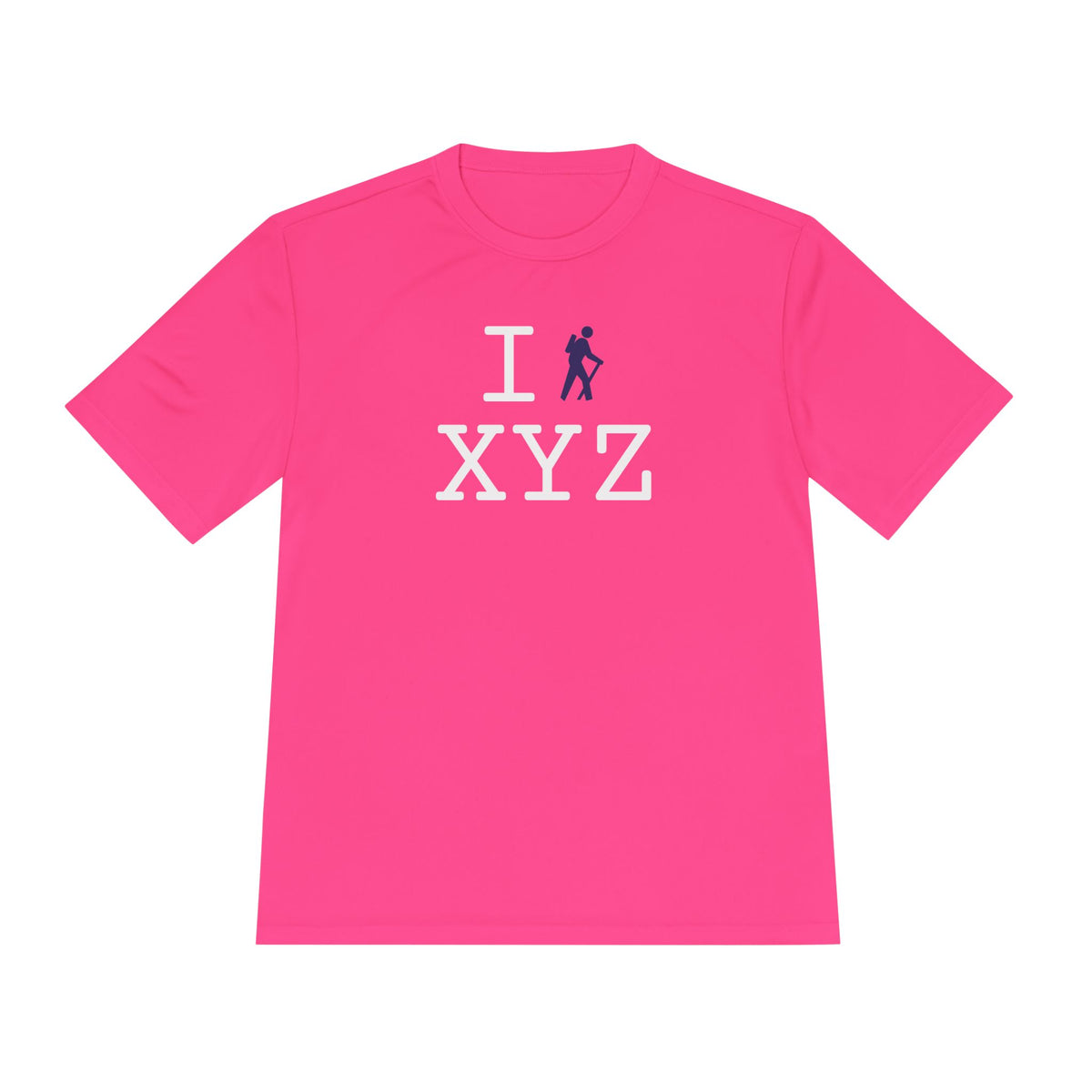 I Hike athletic T, navy hiker