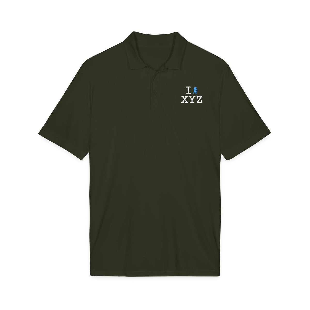 I Hike polo, light blue hiker
