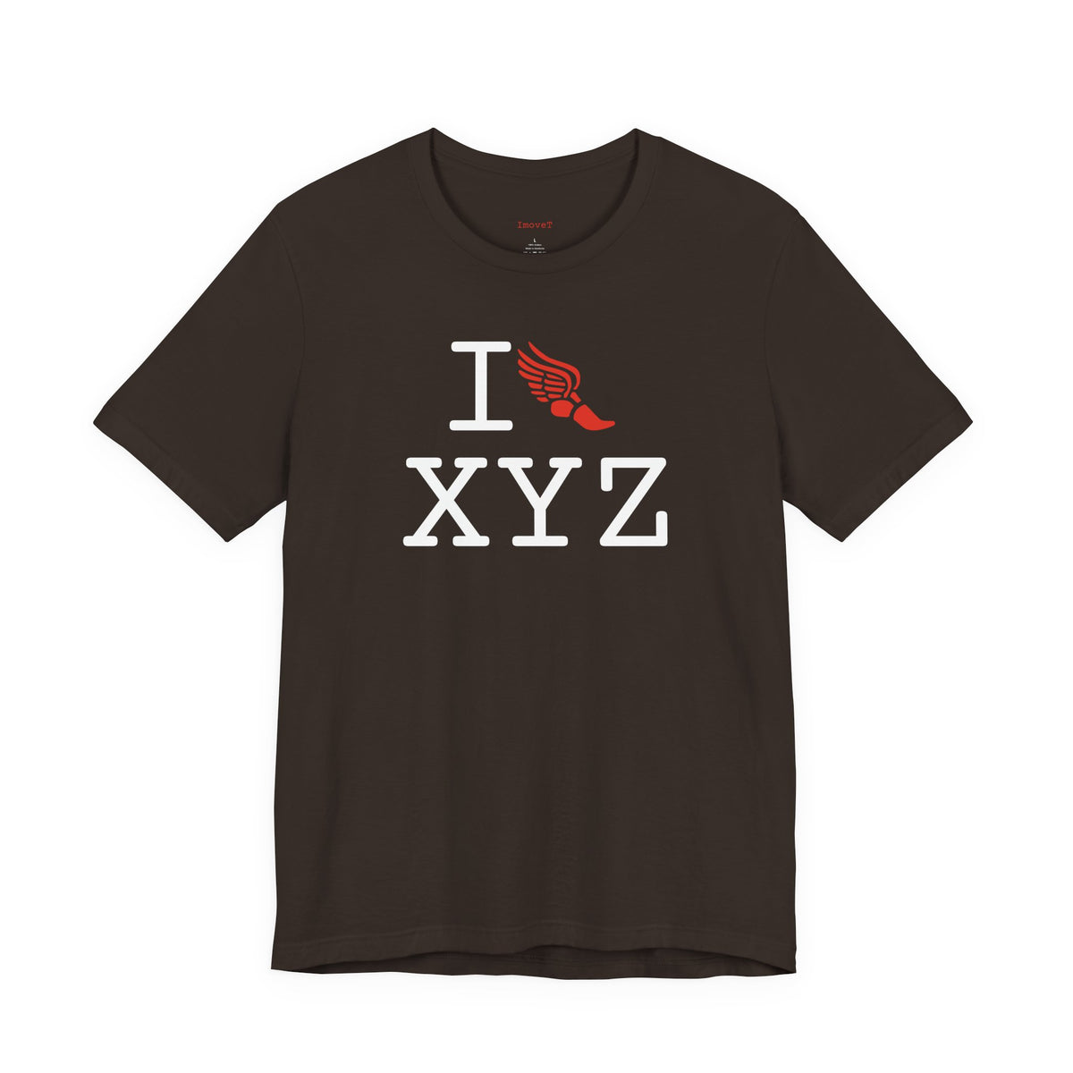 I Run unisex T, red logo