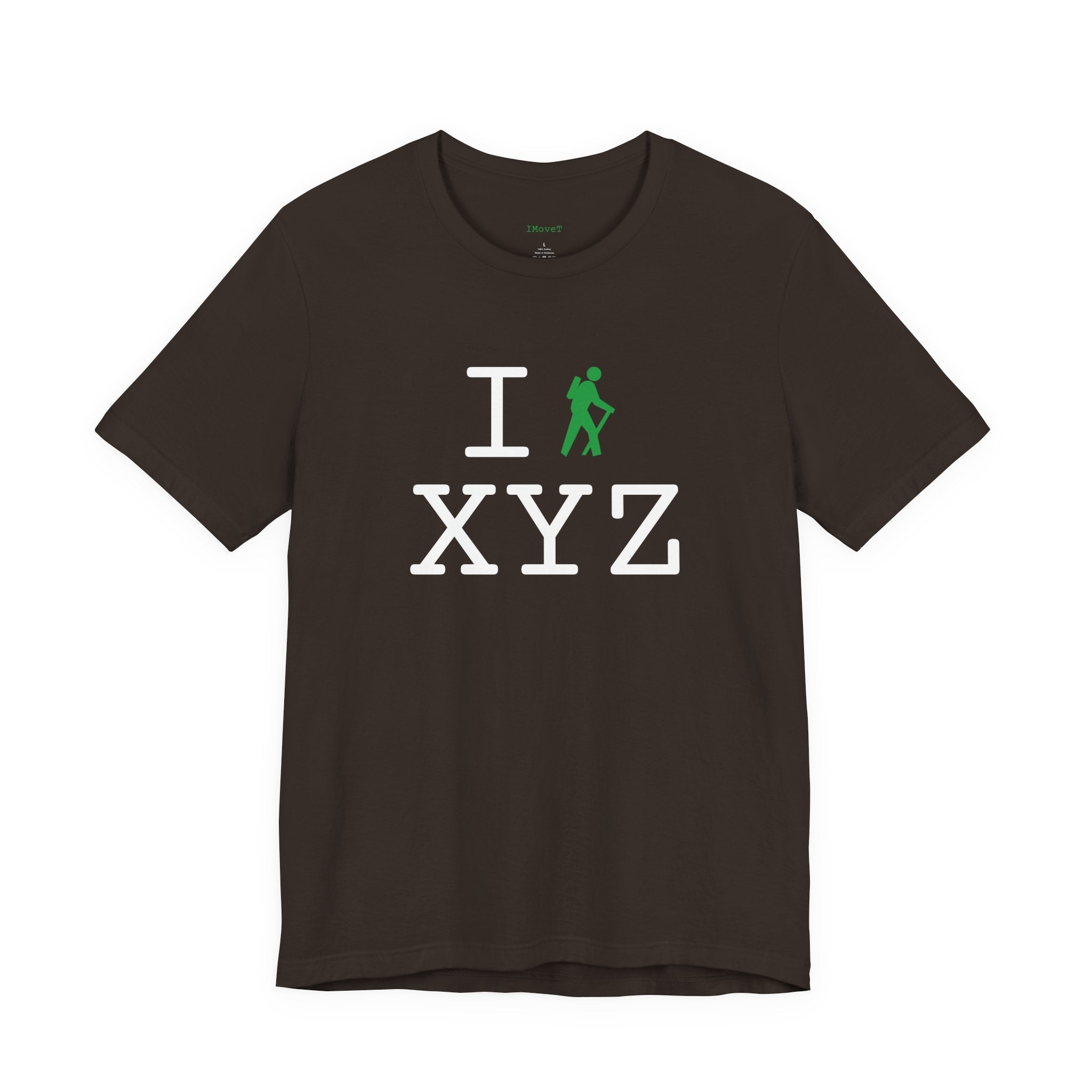 I Hike ___ unisex T, green hiker