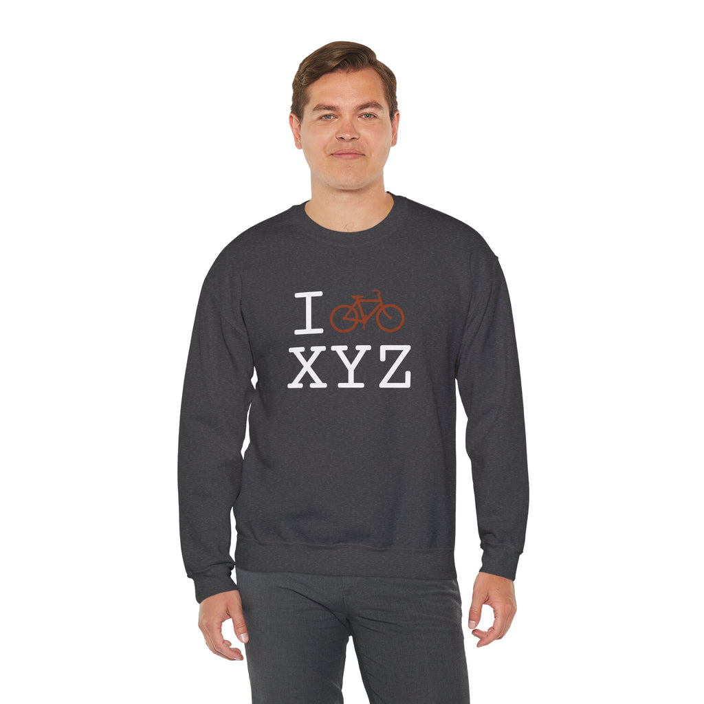 I Bike sweatshirt, dark orange bike