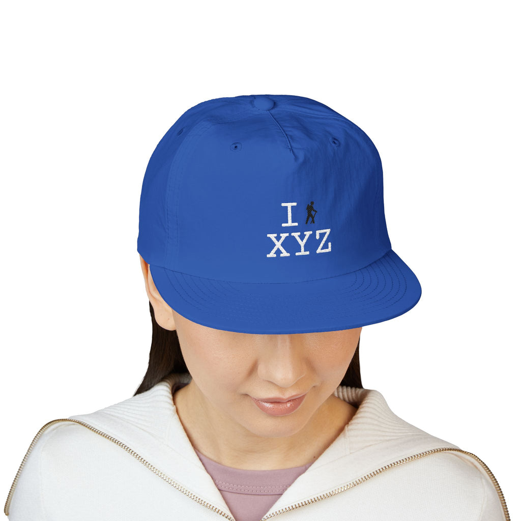 I Hike athletic hat, black hiker
