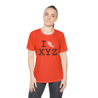 I Run women's athletic T, white logo