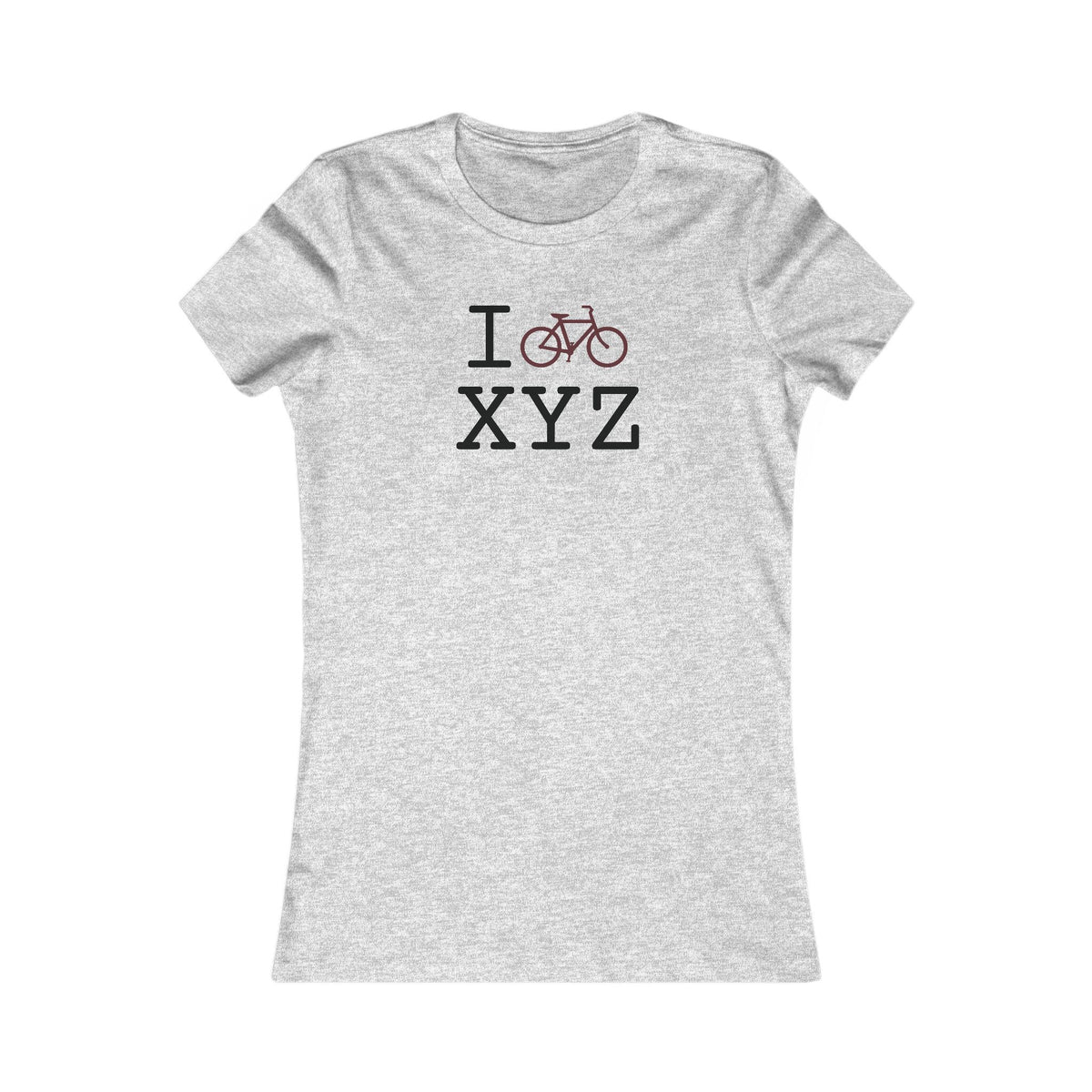 I Bike women's T, maroon bike