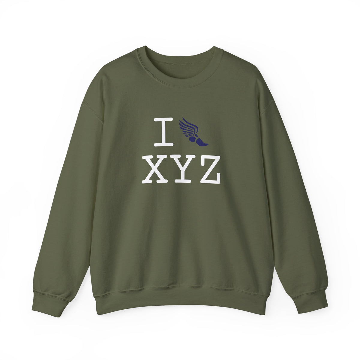 I Run sweatshirt, navy logo
