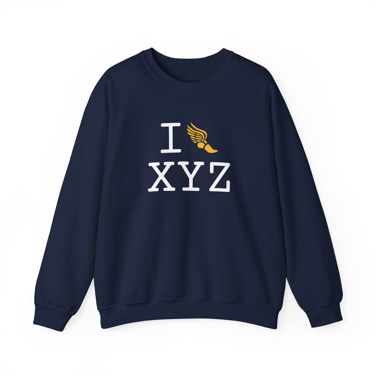 I Run sweatshirt, yellow logo