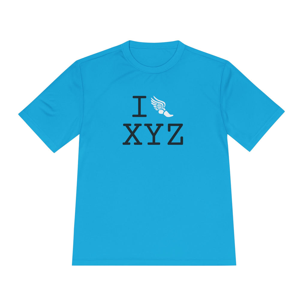 I Run athletic T, white logo