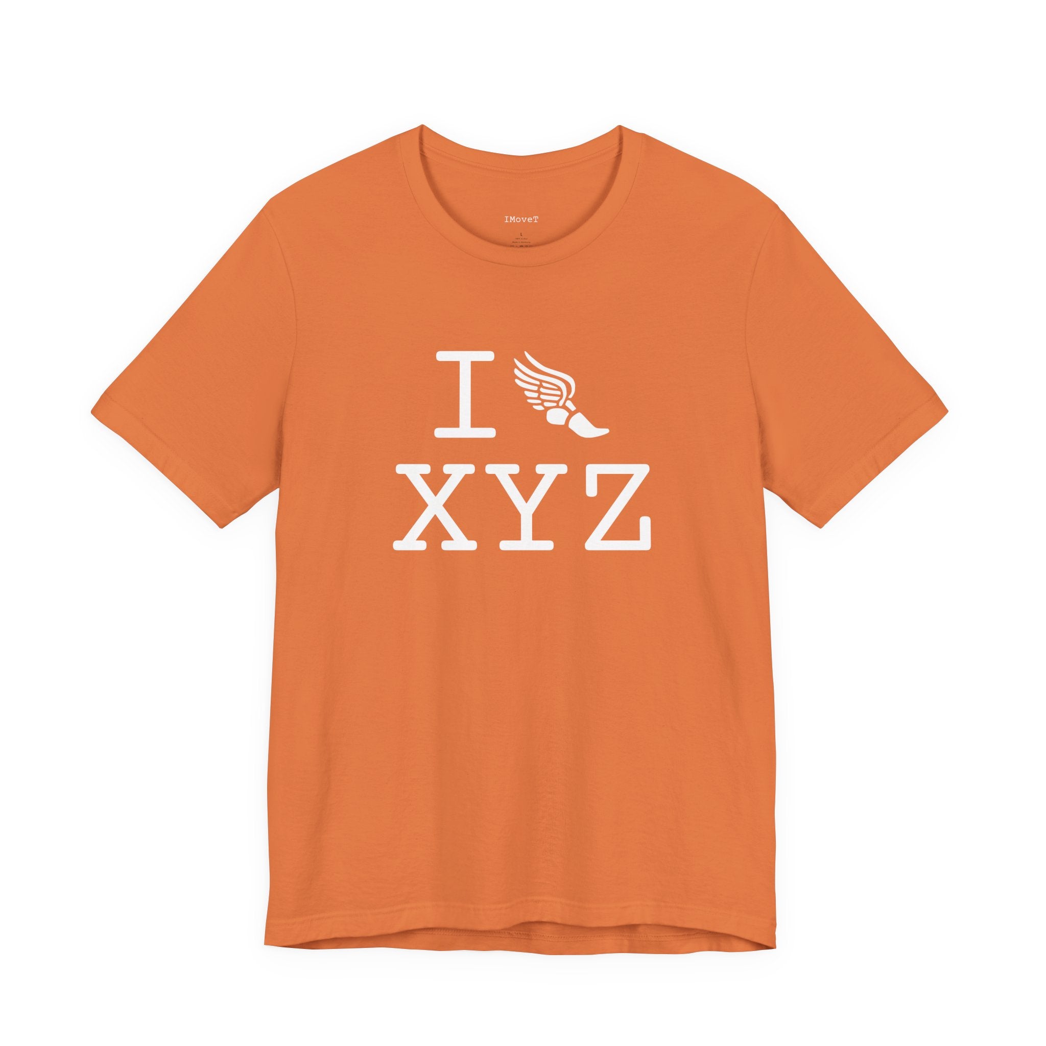 I Run ___ unisex T, white logo