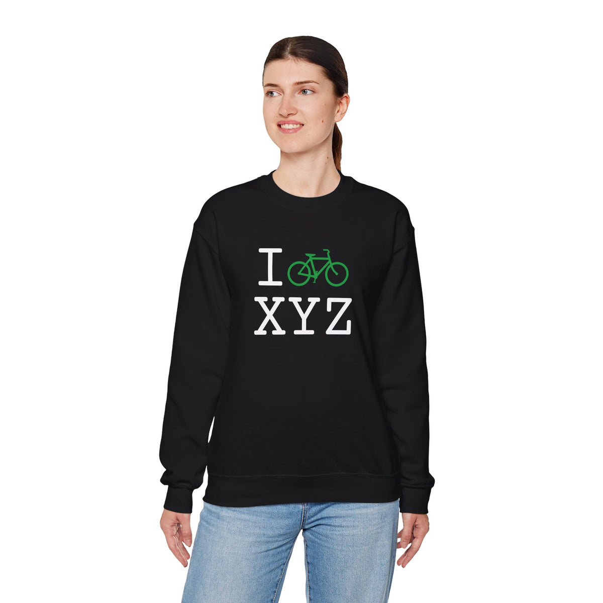 I Bike sweatshirt, green bike