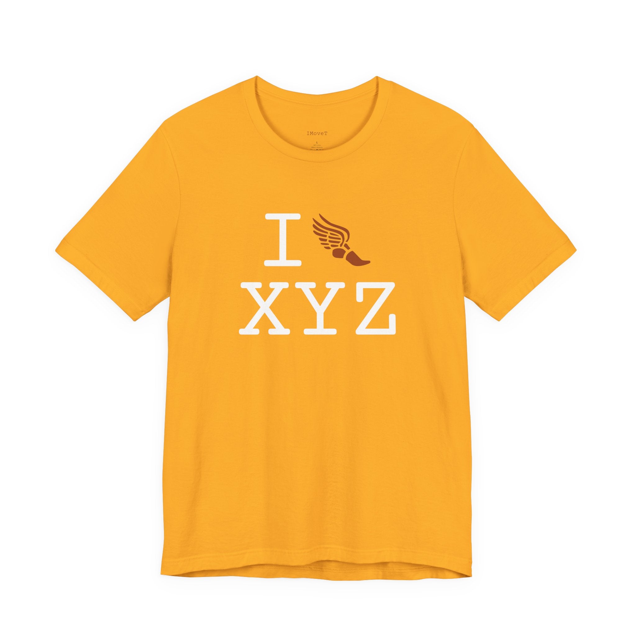 I Run ___ unisex T, autumn logo