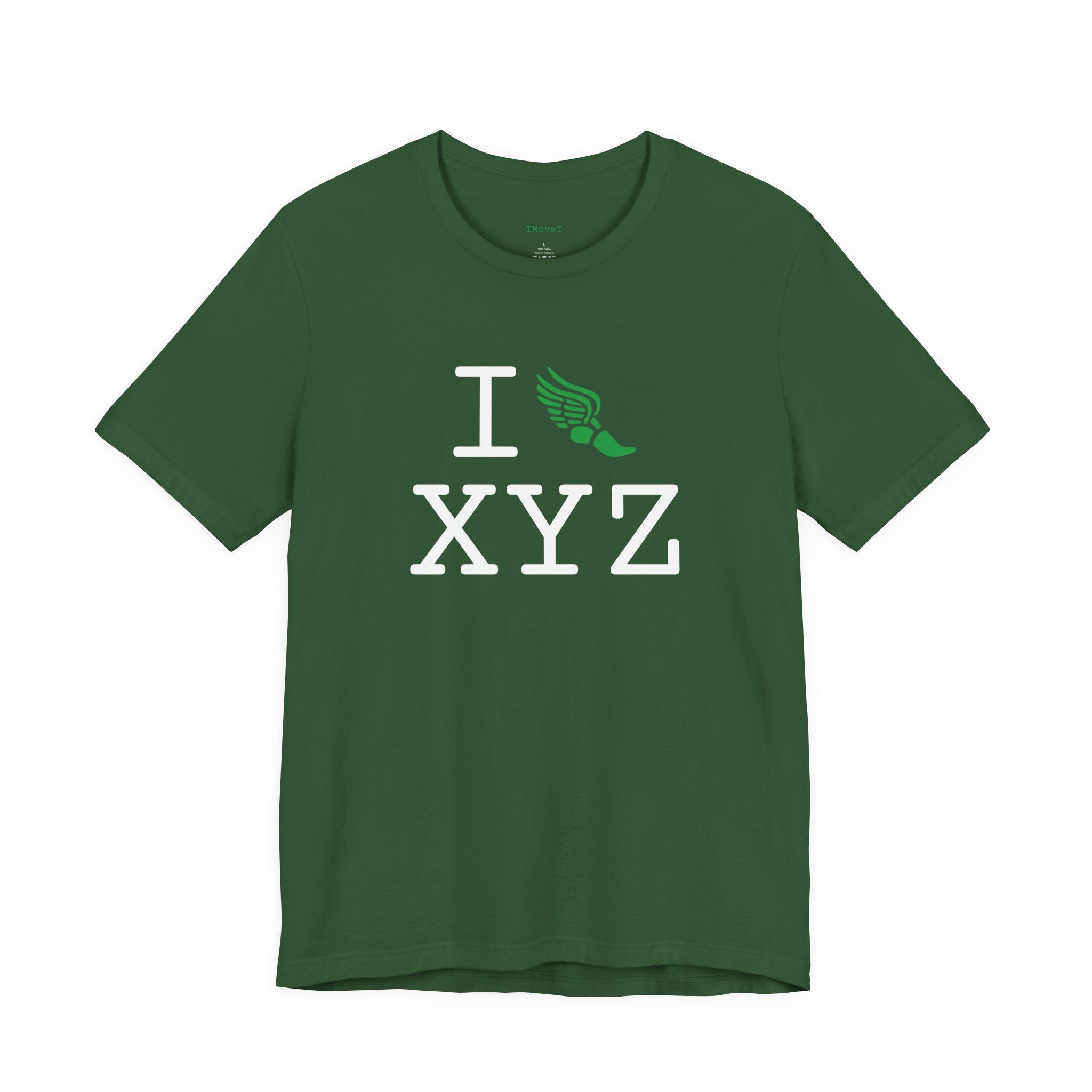 I Run ___ unisex T, green logo
