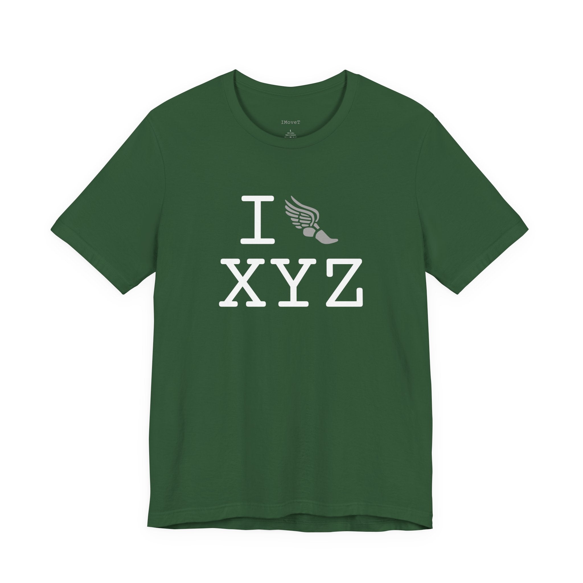 I Run ___ unisex T, grey logo