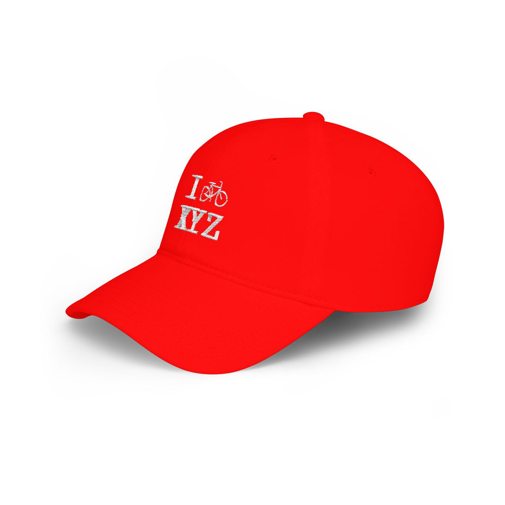 I Bike baseball cap, white bike