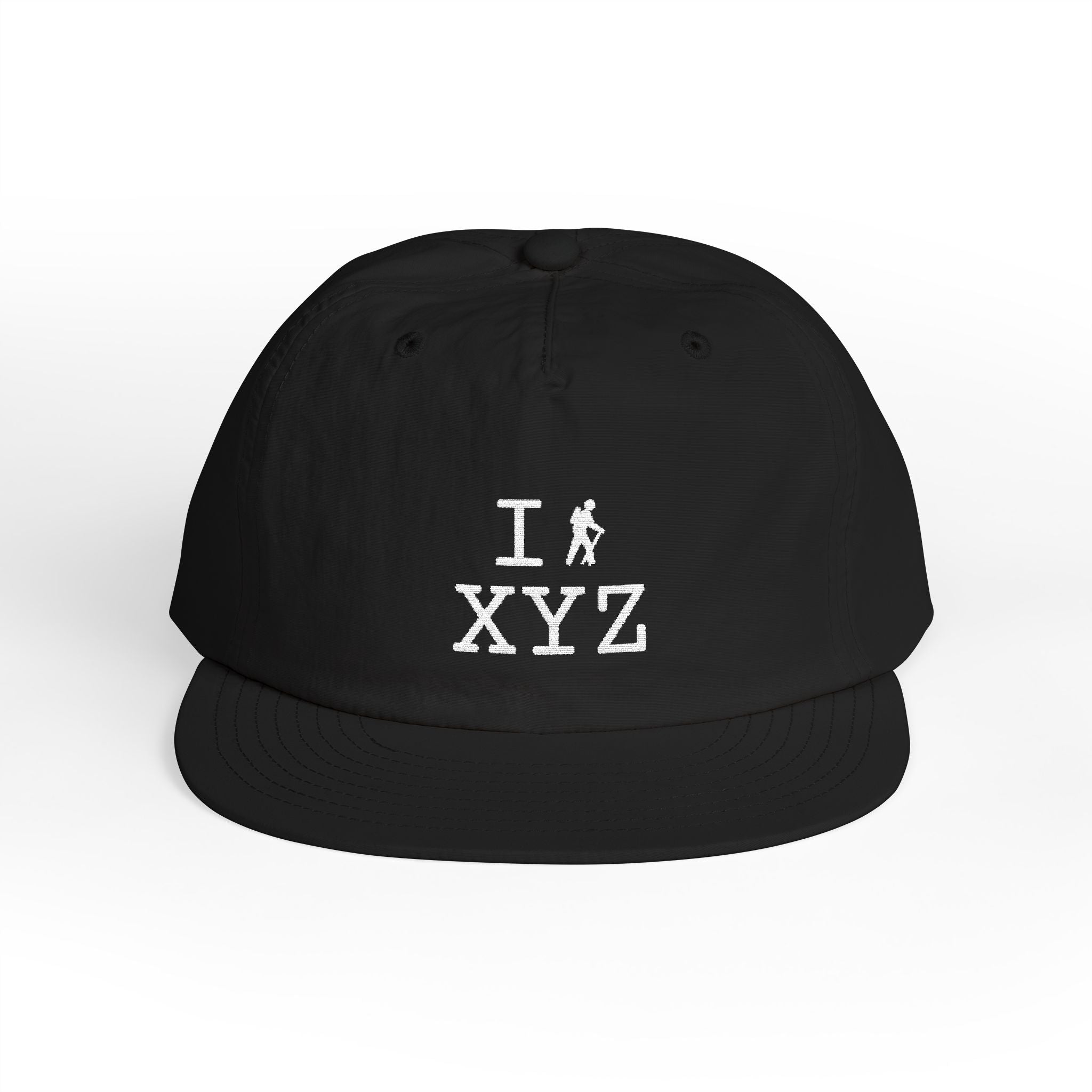 I Hike athletic hat, white hiker
