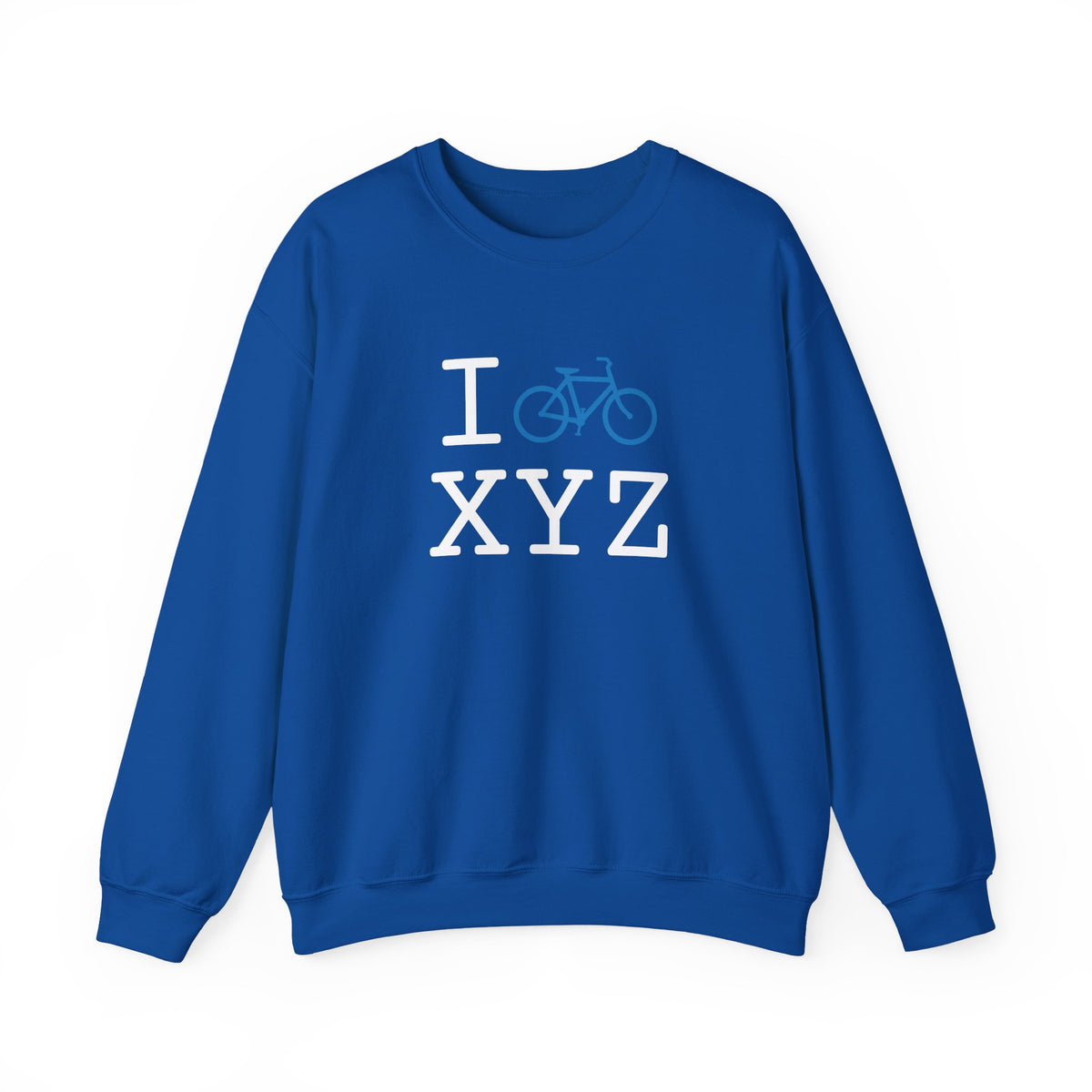I Bike sweatshirt, light blue bike