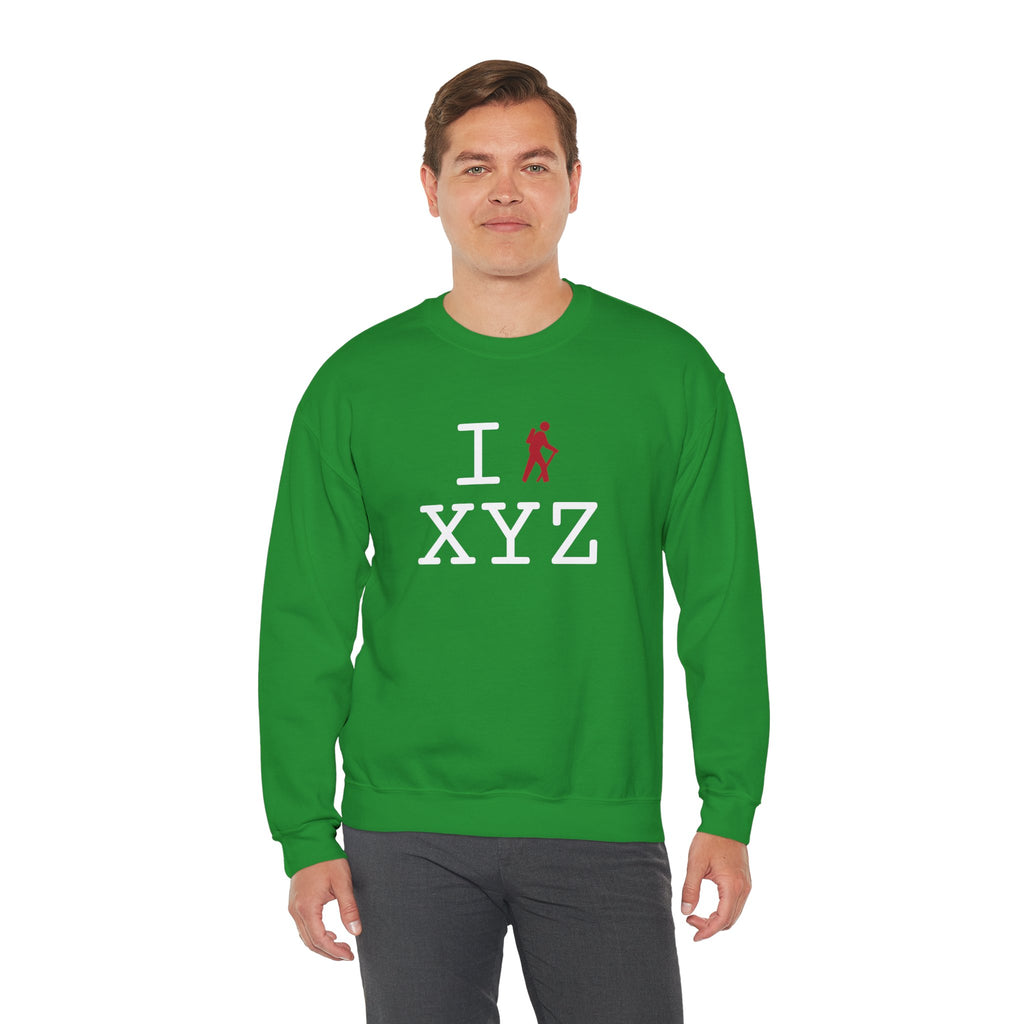 I Hike sweatshirt, red hiker