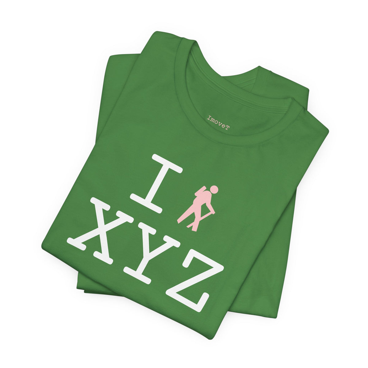 I Hike unisex T, pink hiker