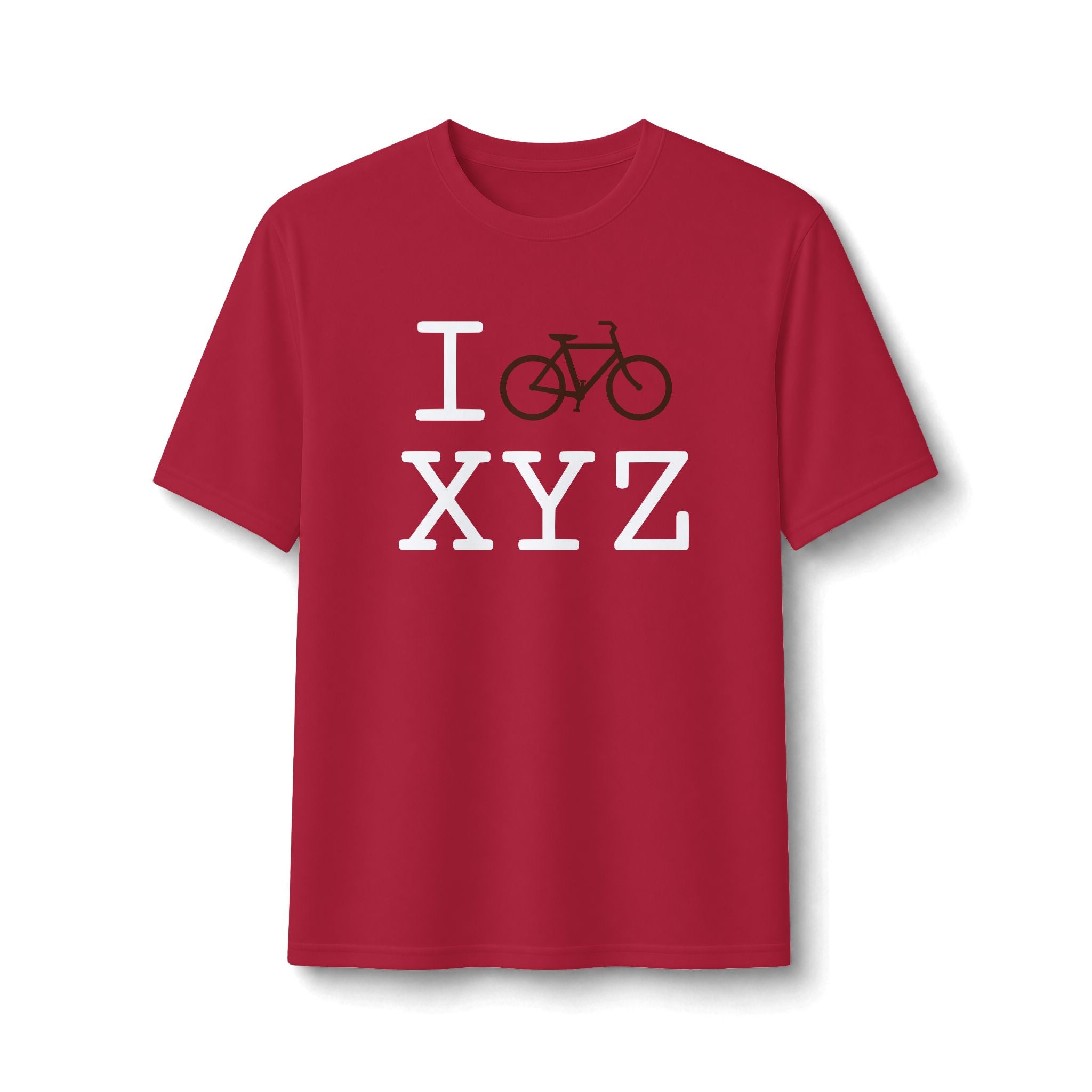 "I Bike ___" athletic T, brown bike