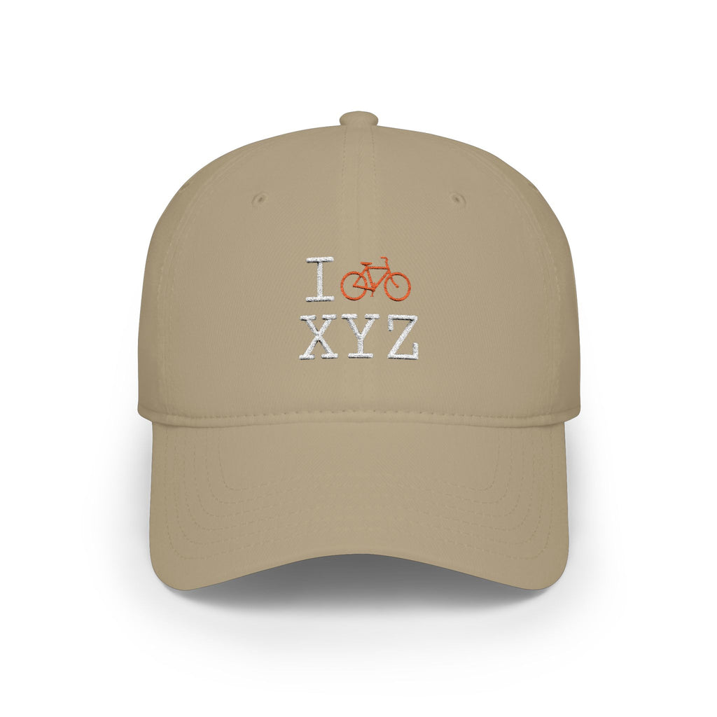 I Bike baseball cap, orange bike